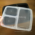 Eco-friendly Plastic 3 Compartment Food Container with Airtight Lid Bento Lunch Box